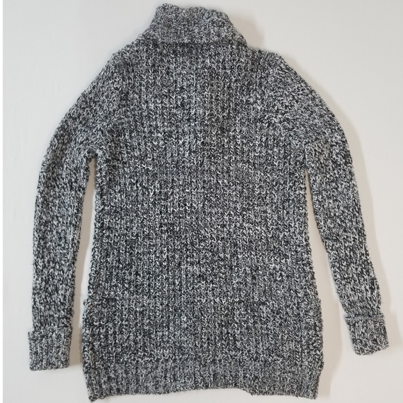 Knit Cardigan In Marled Grey, Size Small - Picture 9 of 9